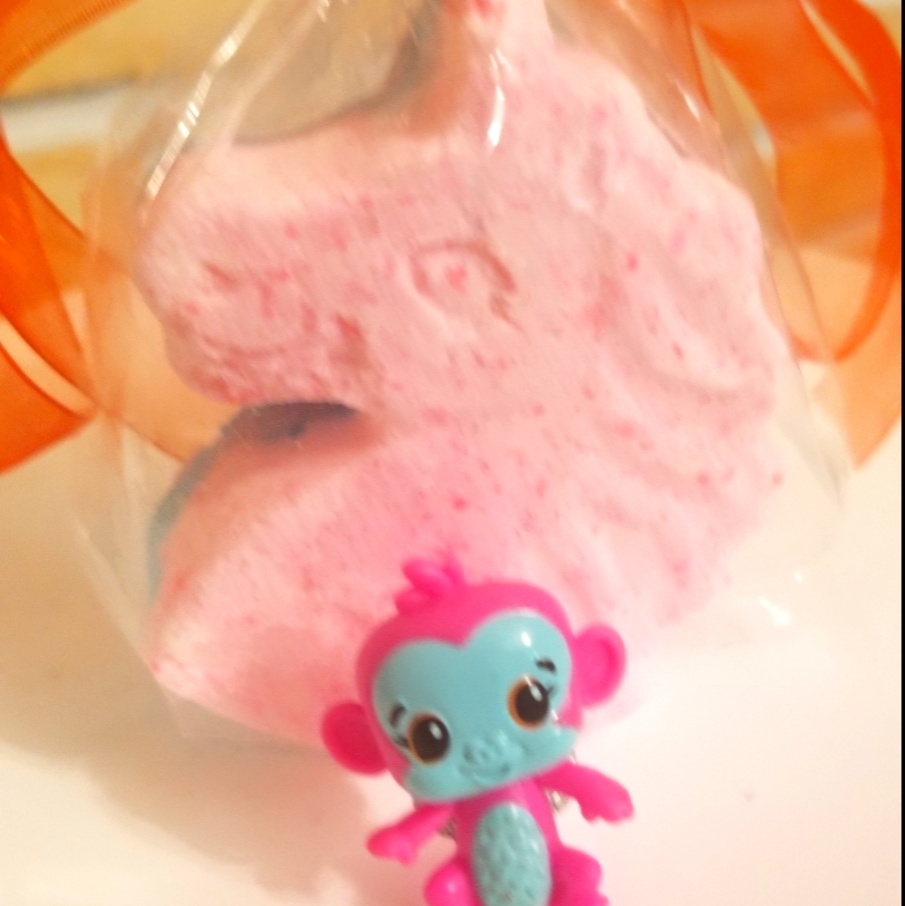 3 Unicorn bath bombs with hatchimals toy inside